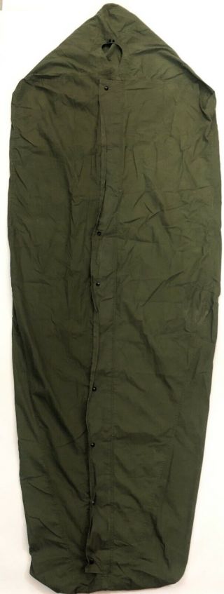 Vtg U.  S.  Army Sleeping Bag Cover M - 1945 Water Repellent Exterior Fort Bragg