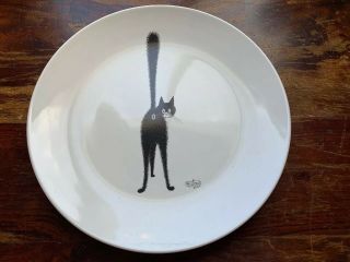 Dubout 2002 Black And White Cat Editions Clouet 11 " Third Eye Dinner Plate