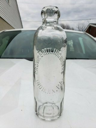 1890`s Crown Bottling Indiana Pa.  Hutch Soda Bottle,  Hutchinson