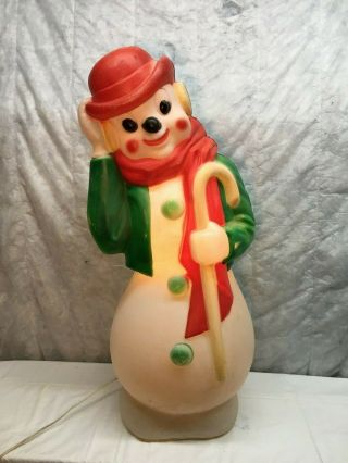 Frosty The Snowman Blow Mold Vintage Empire Plastics /33 " /1971 Derby Hat Cane