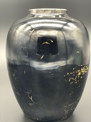 Antique Chinese Mirror Black Glaze Jar Chinese Kangxi Mark 3