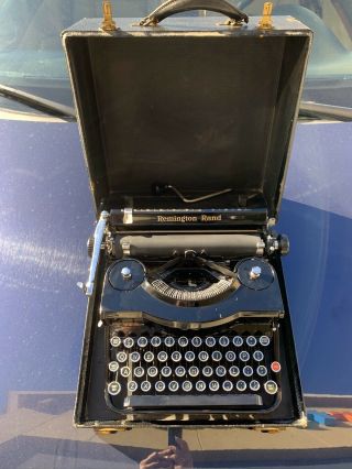 1937 Remington Rand,  Model 1,  Portable Typewriter With Locking Case