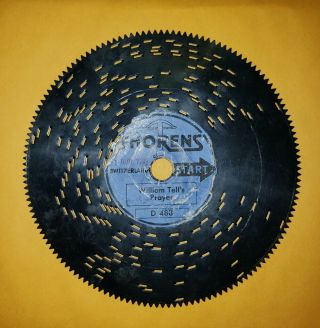 Vintage Thorens Switzerland Music Box Disc.  William Tell 