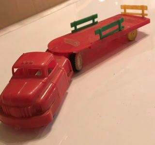 1950’s Wyandotte Plastic Toy Truck With Trailer.  2 Cabs One Trailer.