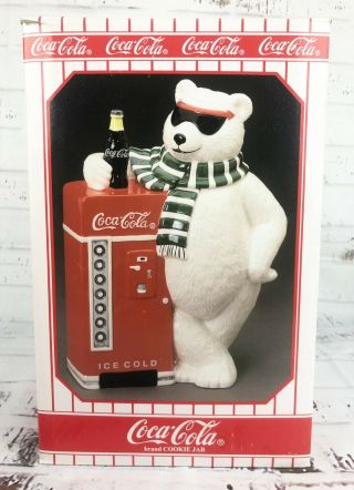 Vintage Coca - Cola Polar Bear W/ Sunglasses Cookie Jar -
