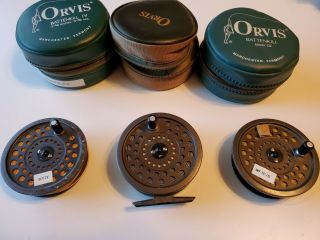 Orvis Battenkill Mark Iv,  Fly Fishing,  Mid - Arbor Vintage Reel,  W/2 Spare Spools