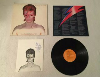 David Bowie Aladdin Sane 1st Press 1973 Uk Gatefold Lp Rca C/w Fan Club 3t/3t