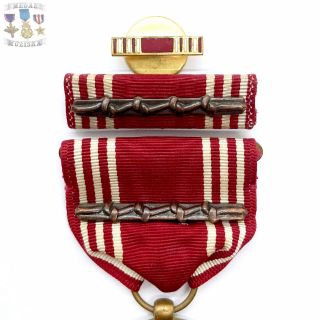 WWII US ARMY GOOD CONDUCT MEDAL BRONZE 4 KNOT DEVICE RIBBON BAR LAPEL PIN BIN 2 3