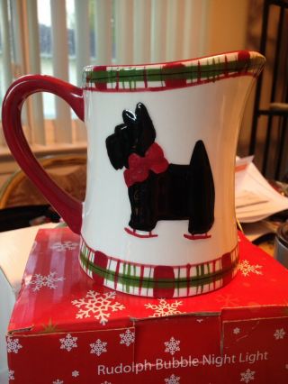 Black Scottish Terrier Scotty Scottie Dog Porcelain Ceramic Creamer Pitcher