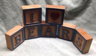 Wooden Blocks 7 All Together Spelling I Love Bears R7