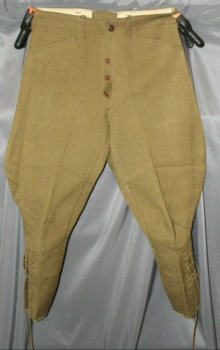 Wwii Era Us Army Model 1926 Od Wool Elastique Riding Breeches Trousers Pants