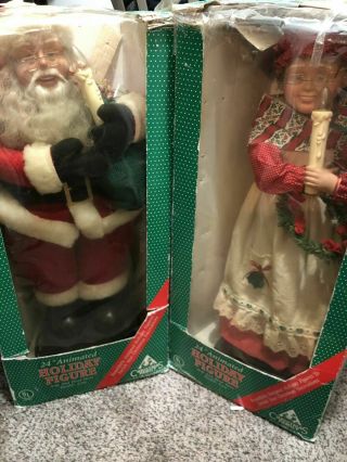 Vintage Christmas Animatronic Santa And Mrs.  Claus - 1991 - In Og Boxes