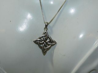 Peter Stone Sterling Silver Celtic Knot Cross Quaternary 24 " Box Necklace 9b 65