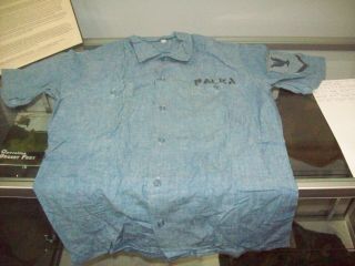 Wwii Us Navy Blue Denim Shirt Named To A Po3c