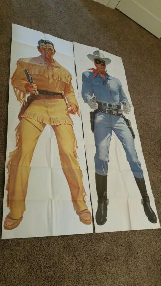 1957 Wheaties Lone Ranger And Tonto Life Size Posters