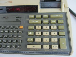 Vintage HP 97 Calculator Hewlett Packard w/ AC Power Adapter, 3
