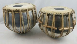Vintage Authentic Steel Tabla Drums With Travel Box
