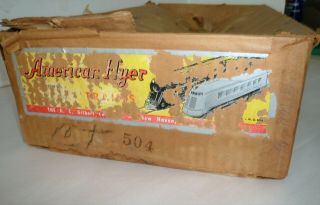 VINTAGE AMERICAN FLYER 293 ENGINE,  TENDER W/4 CARS,  BOXES,  ACCESS.  & OUTFIT BOX 3