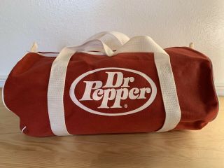 Vintage Dr.  Pepper Canvas Vinyl Tote Duffel Bag Double Sided Graphic