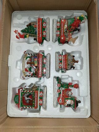 Danbury Dachshund Christmas Express Train Doxie 6 Pc Set Box