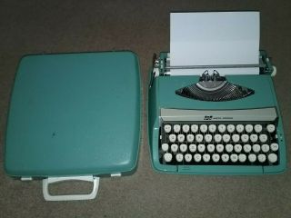 Smith - Corona Corsair Deluxe Travel Portable Typewriter Turquoise Case For Repair