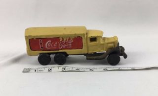 Coca Cola Vintage Cast Iron Yellow Delivery Truck Coke In A Bottle