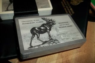 LOYAL ORDER OF MOOSE MEMBERSHIP AWARD PLAYING CARD DECKS IN VINYL HOLDER 2