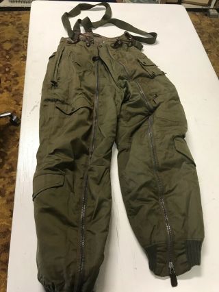 Ww2 Army Air Force Extreme Cold Weather Pants With Suspenders A - 11a Size 30