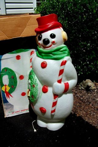 1968 Vintage Christmas Blow Mold 4 Foot,  Frosty The Snowman By Empire 48 " W/ Box
