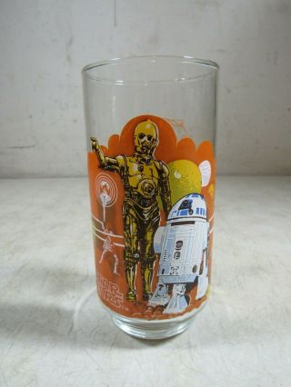 Vintage 1977 Burger King Coca - Cola Star Wars R2 - D2 C - 3po Drinking Glass