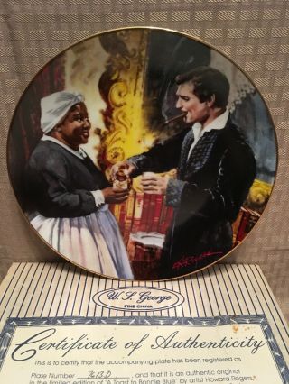 Gone With The Wind Collector Plate A Toast To Bonnie Blue - 1990 Ltd Ed W/