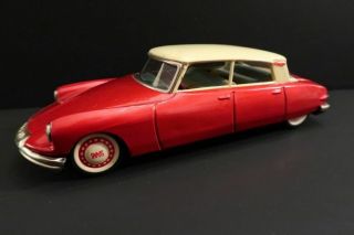 All Bandai Citroen Ds19 Tin Toy Friction 8 " Made In Japan 1958