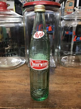 Vintage Cheerwine Screw Top Cap 16 Oz Bottle Sign Crate Sundrop