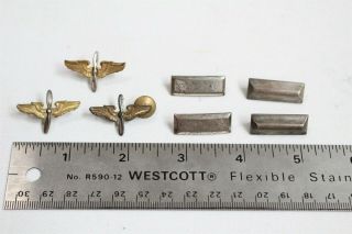Vintage Wwii Us Service Pins 7pc Sterling Bars Air Corps Pilot Wings