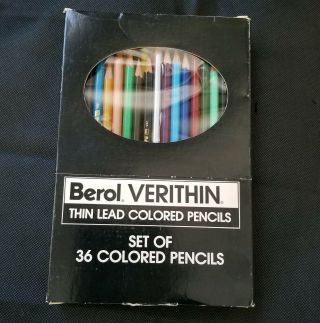 Berol Verithin Vintage Colored Pencils Set Of 36 With Metallic Colors