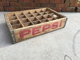 Vintage Wooden Soda Crate Pepsi Cola Wood Box Columbus Ohio