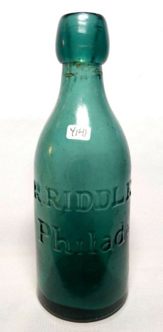 Philadelphia - Civil War Period Green Blob Soda - R.  Riddle