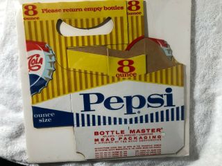 Vintage Pepsi Carrier 1949 Patent 8 Oz Size Cardboard Rare Nos Advertising