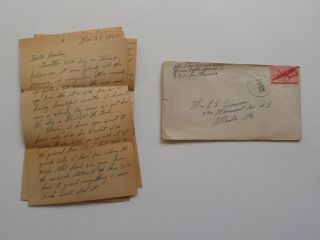 Chinese Civil War Letter 1945 Marine Not Leaving China Fighting Railroad Usmc