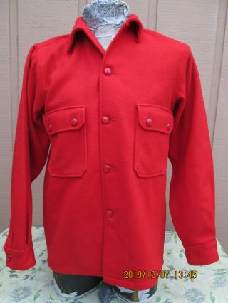 Vintage Boy Scout Red Wool Jacket Made In Usa Sz.  40