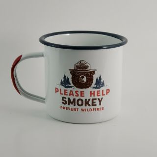 Official Limited Edition " Smokey The Bear " Enamel Camp Cup/coffee Mug 13oz