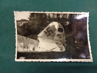 Ww2 German Aircraft Tail Section Photo Taken By Us Gi Germany