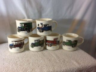 Set Of 6 Chevrolet Truck Pickup Usa Vintage Coffee Mugs 1918 - 1931 Pre - Owned