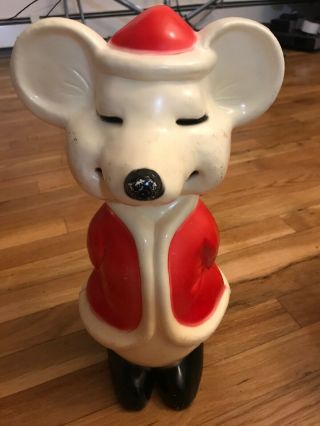 Vintage Union Products Blow Mold Santa Christmas Mouse 09/96 Missing Clip