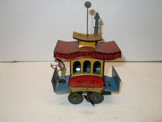 Antiqye 1922 Germany Toonerville Trolley Tin Wind Up Car.  A, .  100 Orig.
