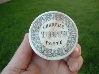 Victorian Carbolic Tooth Paste Pot Lid And Base.
