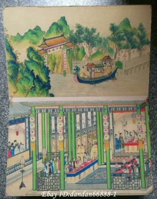 Chinese Ancient Paper drawing Dream of Red Mansions picture album books（红楼梦） 3