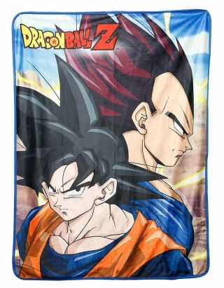 Dragon Ball Z: Goku & Vegeta Sublimation Throw Blanket By Ge Animation