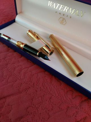 Waterman Preface Gold Plated Gt Fountain Pen Medium Point 18k Gold Nib Us Only