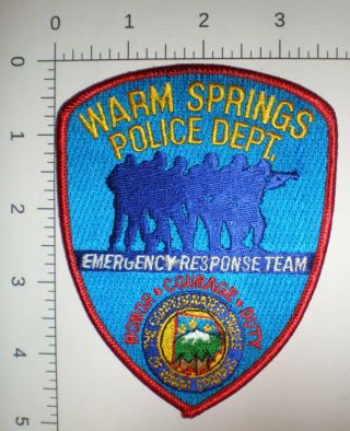 Or Oregon Warm Springs Indian Tribes Tactical Tribal Police Swat Ert Patch